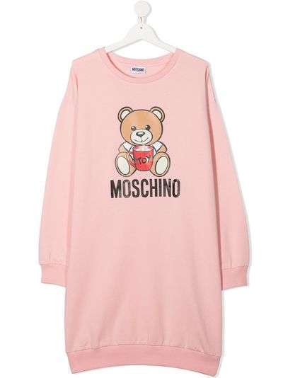 Moschino Kids платье-свитер Teddy Bear