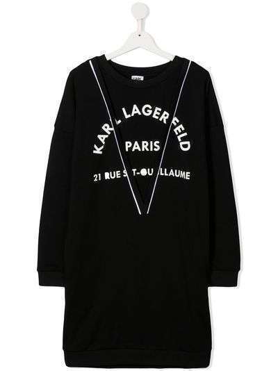 Karl Lagerfeld Kids платье-свитер с логотипом