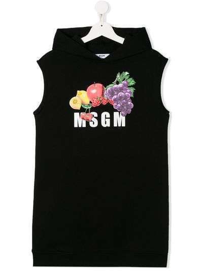 Msgm Kids платье с капюшоном и логотипом