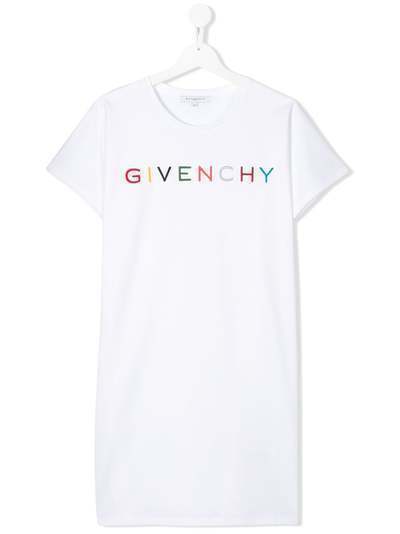Givenchy Kids платье-футболка с логотипом и короткими рукавами