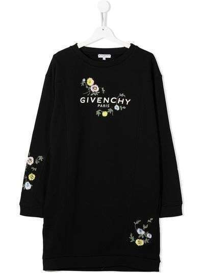 Givenchy Kids платье-свитер с логотипом