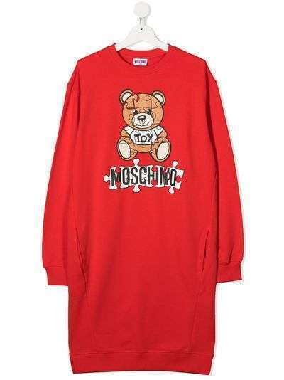 Moschino Kids платье-футболка с принтом Teddy