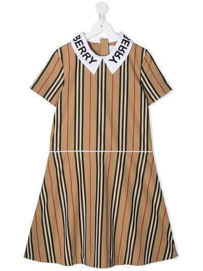 Burberry Kids платье в полоску Icon Stripe