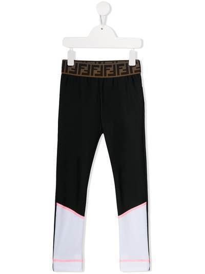 Fendi Kids спортивные брюки с логотипом FF на поясе