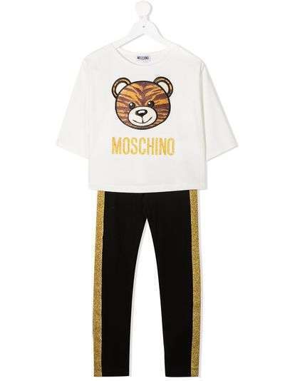 Moschino Kids спортивный костюм с вышивкой Teddy Bear и блестками