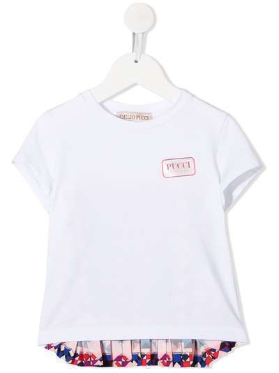Emilio Pucci Junior футболка со складками и контрастной вставкой