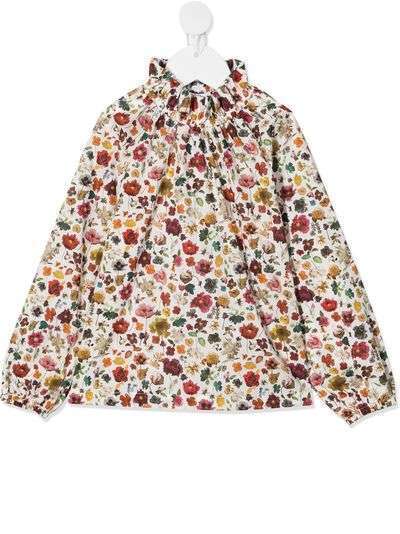 Il Gufo блузка с оборками и цветочным принтом