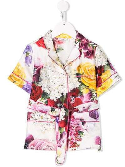 Dolce & Gabbana Kids пижамный топ с цветочным принтом
