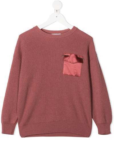 Brunello Cucinelli Kids толстовка в рубчик с карманом