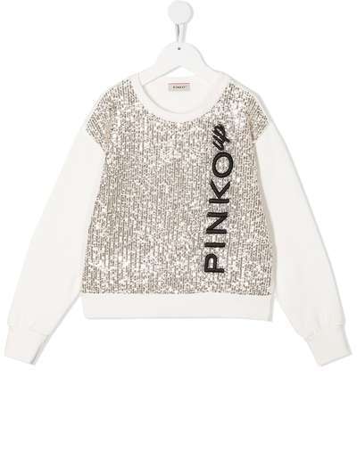 Pinko Kids толстовка с логотипом из пайеток