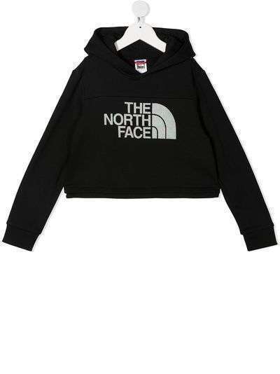 The North Face Kids укороченное худи с декорированным логотипом