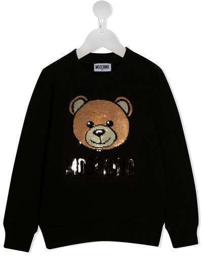 Moschino Kids толстовка Teddy Bear с пайетками