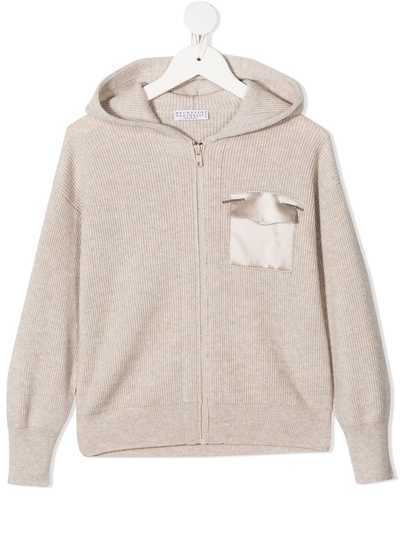 Brunello Cucinelli Kids кашемировое худи на молнии