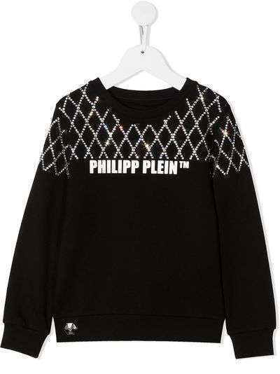 Philipp Plein Junior толстовка со стразами