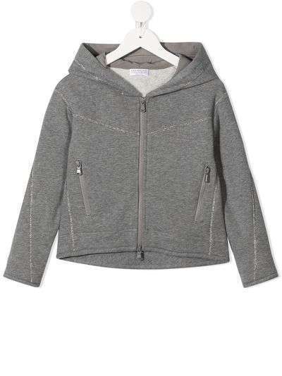 Brunello Cucinelli Kids худи на молнии с длинными рукавами