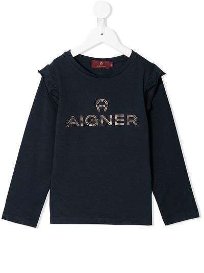 Aigner Kids толстовка с оборками и стразами