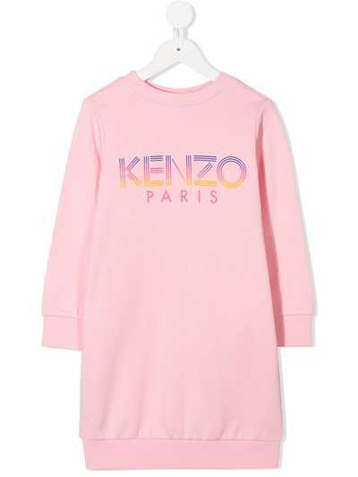Kenzo Kids платье с длинным рукавами и логотипом