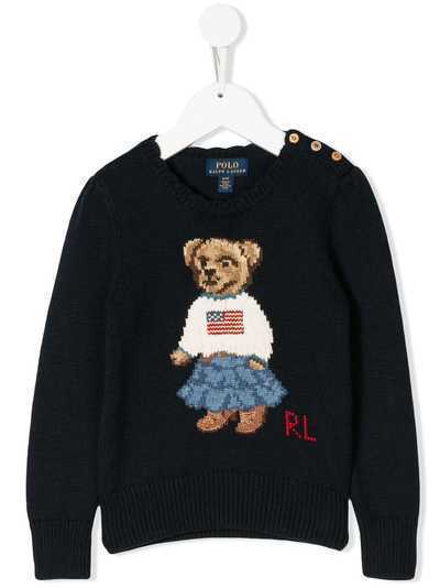 Ralph Lauren Kids свитер с изображением медведя с логотипом