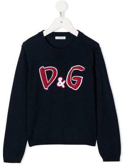 Dolce & Gabbana Kids джемпер с вышивкой D&G
