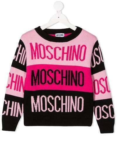 Moschino Kids свитер с контрастным логотипом