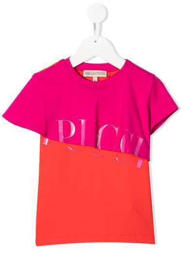 Emilio Pucci Junior двухцветная футболка с логотипом