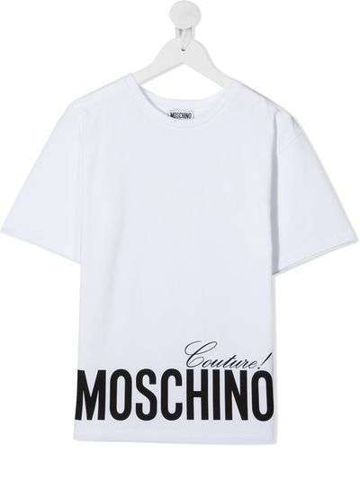 Moschino Kids футболка с логотипом и короткими рукавами