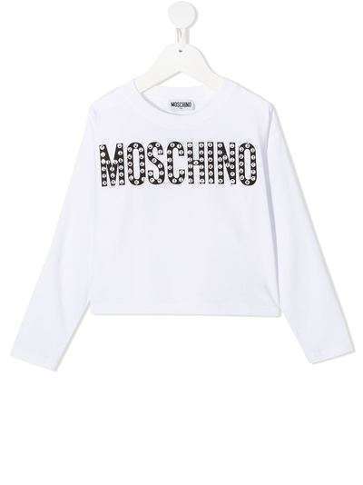 Moschino Kids футболка с декорированным логотипом