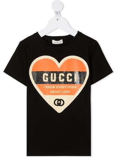 Gucci Kids футболка с принтом I know Everything About Love