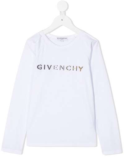 Givenchy Kids топ с длинными рукавами и вышитым логотипом