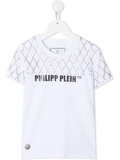 Philipp Plein Junior футболка с короткими рукавами и стразами