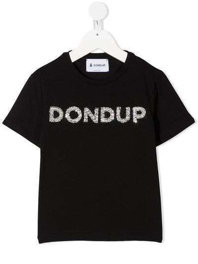 Dondup Kids футболка с логотипом из бисера