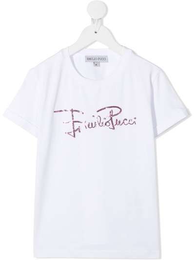 Emilio Pucci Junior футболка с вышитым логотипом