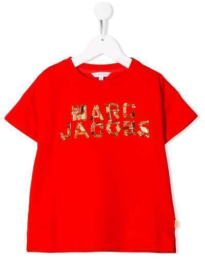 The Marc Jacobs Kids футболка с логотипом и бисером