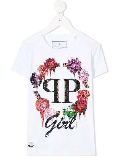 Philipp Plein Junior футболка Crystal Flowers