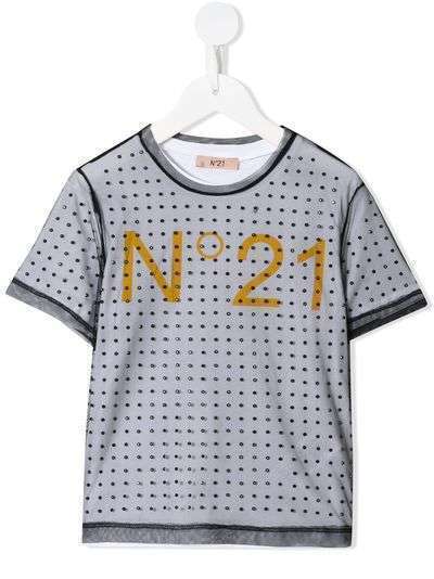 Nº21 Kids многослойная сетчатая футболка с логотипом