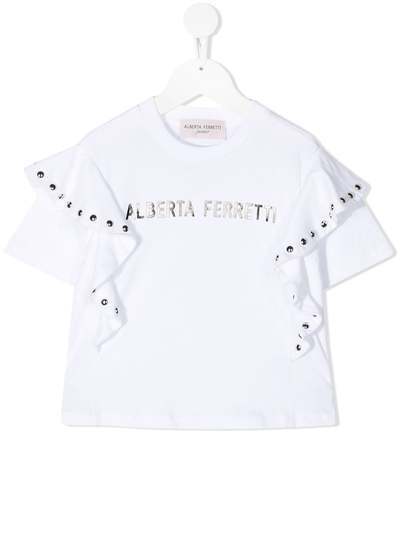 Alberta Ferretti Kids футболка с оборками на рукавах