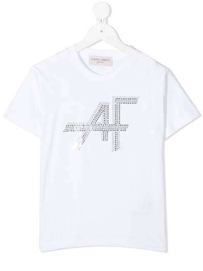 Alberta Ferretti Kids футболка из джерси со стразами