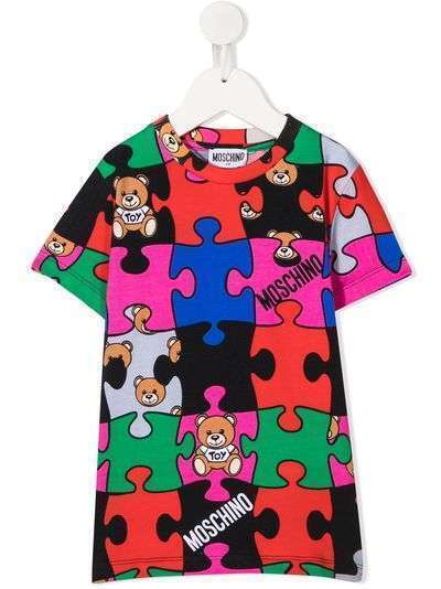 Moschino Kids футболка Teddy Puzzle