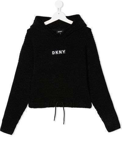 Dkny Kids укороченное худи в рубчик