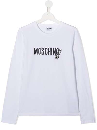 Moschino Kids футболка с длинными рукавами и логотипом