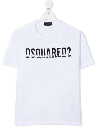 Dsquared2 Kids футболка с логотипом из пайеток