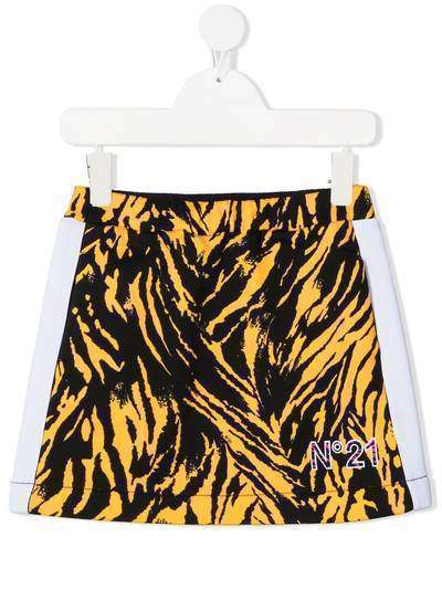 Nº21 Kids Tiger-Print Logo Shorts