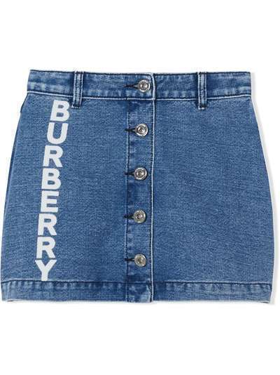 Burberry Kids джинсовая юбка с логотипом