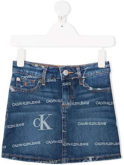 Calvin Klein Kids джинсовая юбка мини с логотипом