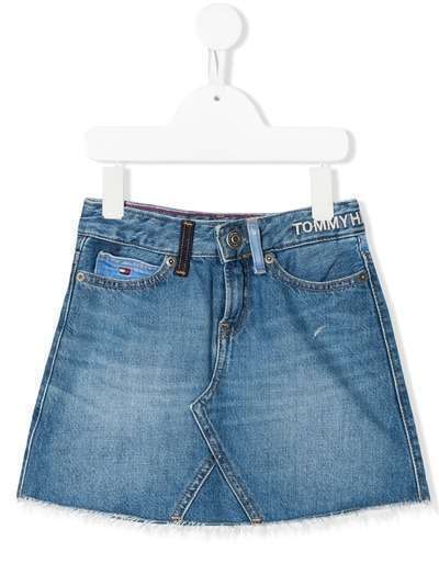 Tommy Hilfiger Junior джинсовая юбка с вышитым логотипом