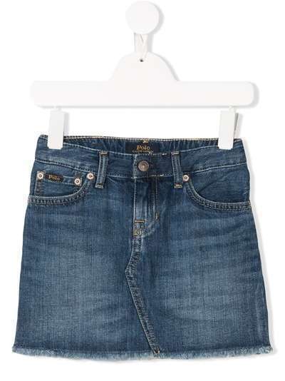 Ralph Lauren Kids джинсовая юбка с бахромой
