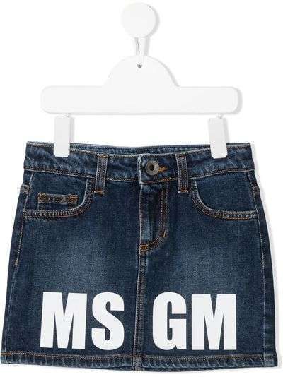 Msgm Kids джинсовая юбка с логотипом