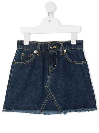 Chiara Ferragni Kids джинсовая юбка с нашивкой-логотипом