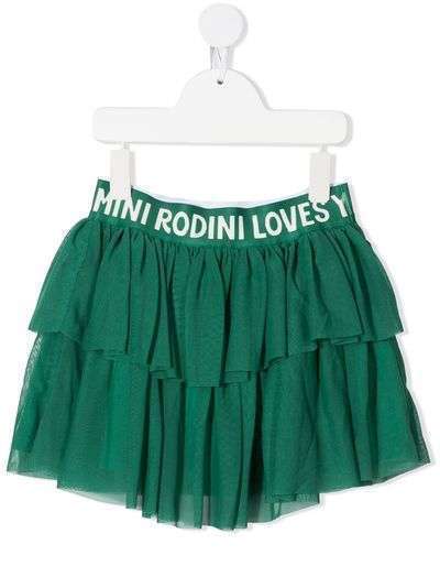 Mini Rodini юбка с логотипом и складками