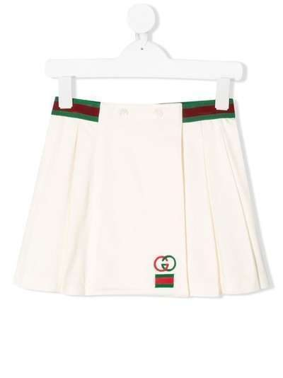 Gucci Kids юбка со складками и отделкой Web